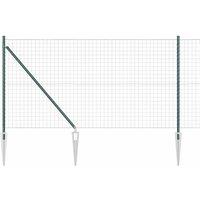 Berkfield Home Euro Fence with 13 Spike Posts 1x25 m Galvanised Steel Green
