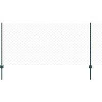 Berkfield Home Fence Posts 11 pcs U-Channel Green 120 cm Steel, Hexagon Fence Gr