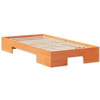 Berkfield Home Floor Bed Frame with Storage Brown 100 x 200 cm Solid pine wood