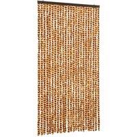 Berkfield Home Fly Curtain Ochre & White 100x230 cm Chenille in Tan