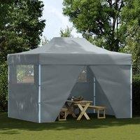 Berkfield Home Foldable Tent Pop-Up with 4 Side Walls 3x4.5 m Anthracite in Charcoal