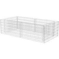 Berkfield Home Gabion Planter Galvanised Steel 180x90x50 cm in Silver | Size: 180 x 90 x 50 cm