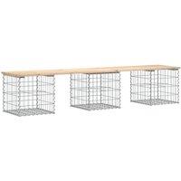 Berkfield Home Garden Bench Gabion Design 203x44x42 cm Solid Wood Pine in Light Tan | Size: 203 x 44 x 42 cm