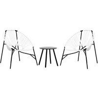 Berkfield Home Garden Chair Set 3 pcs Black & White Poly Rattan