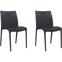Berkfield Home Garden Chairs 2 pcs Anthracite 50x46x80 cm Polypropylene in Charcoal | Size: 50 x 46 x 80 cm