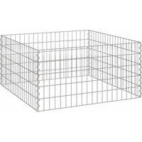 Berkfield Home Garden Composter 100x100x50 cm Galvanized Steel Square in Silver | Size: 100 x 100 x 50 cm