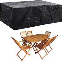 Berkfield Home Garden Furniture Covers 2 pcs 8 Eyelets 242x162x100 cm in Black | Size: 242 x 162 x 100 cm