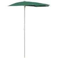 Berkfield Home Garden Half Parasol with Pole 180x90 cm Green