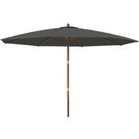 Berkfield Home Garden Parasol with Wooden Pole Anthracite 400x273 cm in Dark Grey