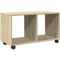 Berkfield Home vidaXL Rolling Cabinet Sonoma Oak 72x33x42.5 cm Engineered Wood in Light Tan