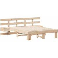 Berkfield Home with Drawer Brown 120 x 190 cm Solid pine wood in Beige
