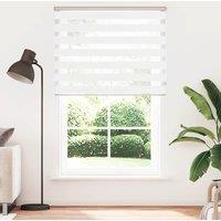 Berkfield Home Zebra Blind White 140x200 cm Fabric Width 135.9 cm Polyester