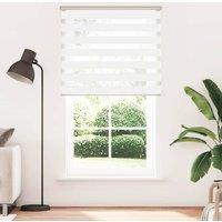Berkfield Home Zebra Blind White 135x200 cm Fabric Width 130.9 cm Polyester