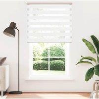 Berkfield Home Zebra Blind White 125x200 cm Fabric Width 120.9 cm Polyester