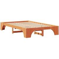 Berkfield Home Wood Bed Frame Wax brown Solid wood 140 x 190 cm Durable