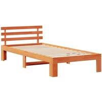 Berkfield Home Wood Bed Frame Wax brown Solid wood 100 x 200 cm Durable