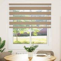Berkfield Home Zebra Blind Sand Brown 130x100 cm Fabric Width 125.9 cm Polyester
