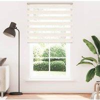 Berkfield Home Zebra Blind Marble Beige 135x200 cm Fabric Width 130.9 cm Polyester