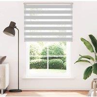 Berkfield Home Zebra Blind Light Grey 140x200 cm Fabric Width 135.9 cm Polyester