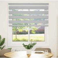Berkfield Home Zebra Blind Light Grey 135x100 cm Fabric Width 130.9 cm Polyester