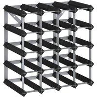 Berkfield Home Wine Rack for 20 Bottles Black Solid Pine Wood