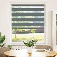 Berkfield Home Zebra Blind Dark Grey 95x150 cm Fabric Width 90.9 cm Polyester