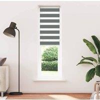 Berkfield Home Zebra Blind Dark Grey 65x200 cm Fabric Width 60.9 cm Polyester