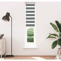 Berkfield Home Zebra Blind Dark Grey 50x230 cm Fabric Width 45.9 cm Polyester