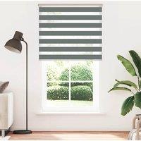 Berkfield Home Zebra Blind Dark Grey 125x230 cm Fabric Width 120.9 cm Polyester