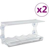 Berkfield Home Window Bird Feeders 2 pcs Acrylic 30x12x15 cm in Clear | Size: 30 x 12 x 15 cm