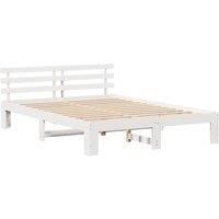 Berkfield Home White Wood Bed Frame White Wood 150 x 200 cm Durable