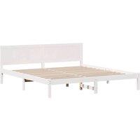 Berkfield Home White Pine Wood Bed Frame White Solid Pine wood 180 x 200 cm