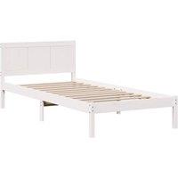 Berkfield Home White Pine Bed Frame White Wood 75 x 190 cm Durable