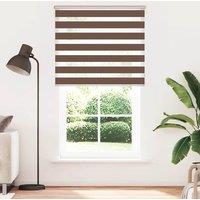 Berkfield Home Zebra Blind Brown 135x230 cm Fabric Width 130.9 cm Polyester