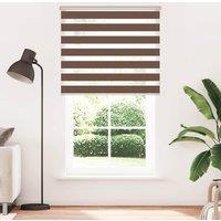 Berkfield Home Zebra Blind Brown 135x200 cm Fabric Width 130.9 cm Polyester