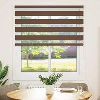 Berkfield Home Zebra Blind Brown 135x150 cm Fabric Width 130.9 cm Polyester