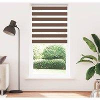 Berkfield Home Zebra Blind Brown 115x200 cm Fabric Width 110.9 cm Polyester