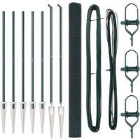 Berkfield Home Welded Wire Fence with 7 Spike Posts Green 1.5x10 m Steel