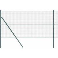 Berkfield Home Welded Wire Fence with 7 Posts Green 1.4x10 m Steel