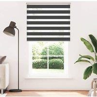 Berkfield Home Zebra Blind Black 130x200 cm Fabric Width 125.9 cm Polyester