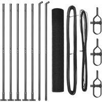 Berkfield Home Welded Wire Fence with 7 Flanged Posts Grey 1.2x10 m Steel