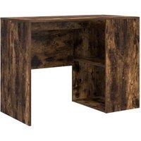 Berkfield Home Writing Desk Smoked Oak Engineered wood Medium Writing Desk in Brown