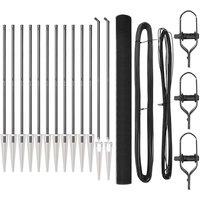 Berkfield Home Welded Wire Fence with 13 Spike Posts Grey 1.5x25 m Steel