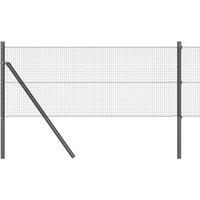 Berkfield Home Welded Wire Fence with 13 Posts Grey 0.6x50 m Steel