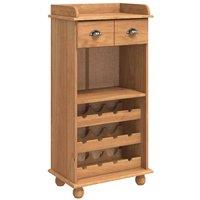 Berkfield Home Wine Cabinet ASKIM with 12 Bottle Holders Honey Brown Solid Wood Pine