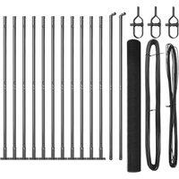 Berkfield Home Welded Wire Fence with 13 Flanged Posts Grey 1.5x25 m Steel