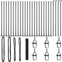 Berkfield Home Welded Wire Fence with 13 Flanged Posts Grey 1.2x50 m Steel