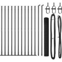 Berkfield Home Welded Wire Fence with 13 Flanged Posts Grey 1.2x25 m Steel