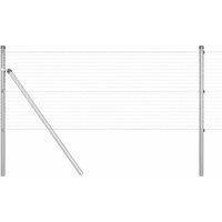 Berkfield Home Welded Wire Fence with 13 Posts 0.5x100 m Galvanised Steel in Silver
