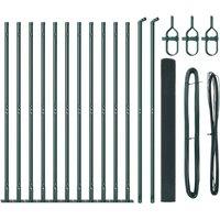 Berkfield Home Welded Wire Fence with 13 Flanged Posts Green 1.5x25 m Steel